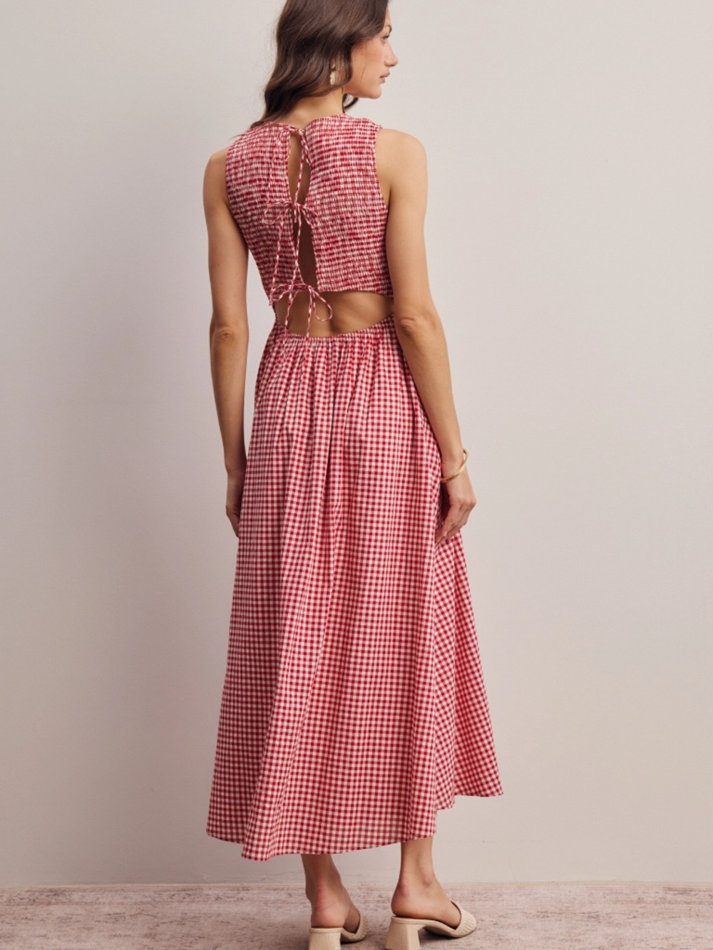 NWT Red and White Gingham Dress - Picture 8 of 8